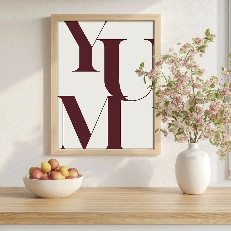 YUM Font Archival Canvas Wall Art - Brown media 1