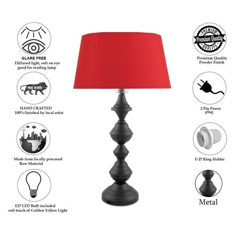 Nordic Waterdrop Fabric Table Lamp - Black,Red media 5