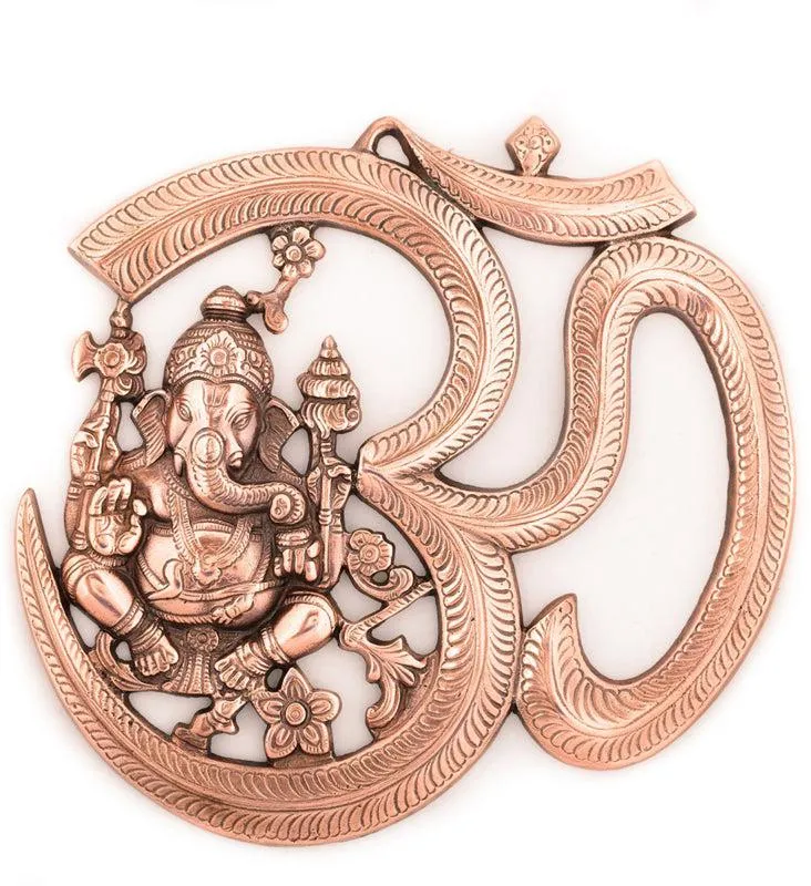Om Ganesha Spiritual Religious Metal Wall Accent media 3