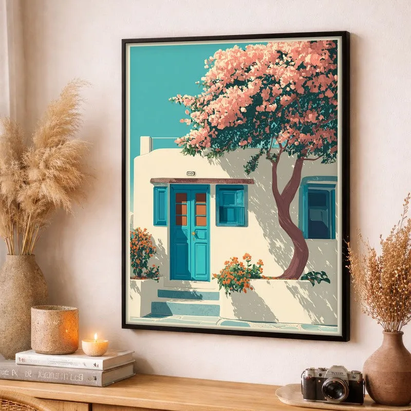 Blossom Tree Canvas Wall Painting - Black Frame media 3