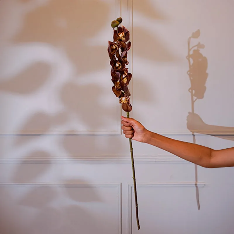 Faux Cymbidium Orchid Flower Stick (Olive Green) - 35 CM media 1