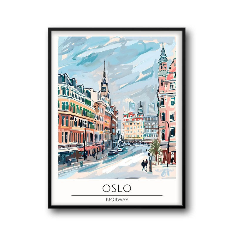 Vintage Oslo Framed Canvas Wall Painting media 5