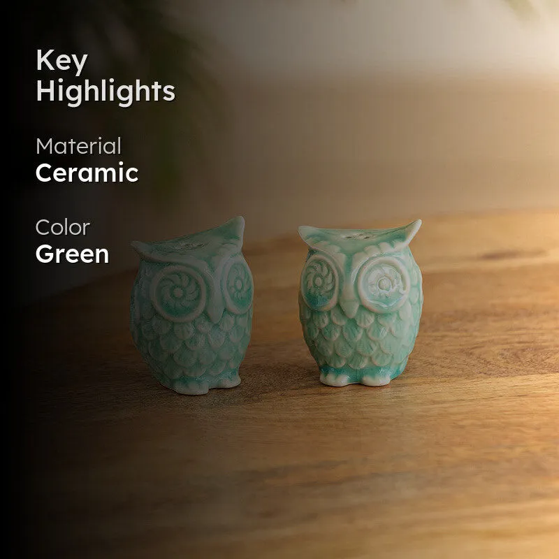 Oceano Handcrafted Owl Salt & Pepper Shaker - Set Of Two media 2