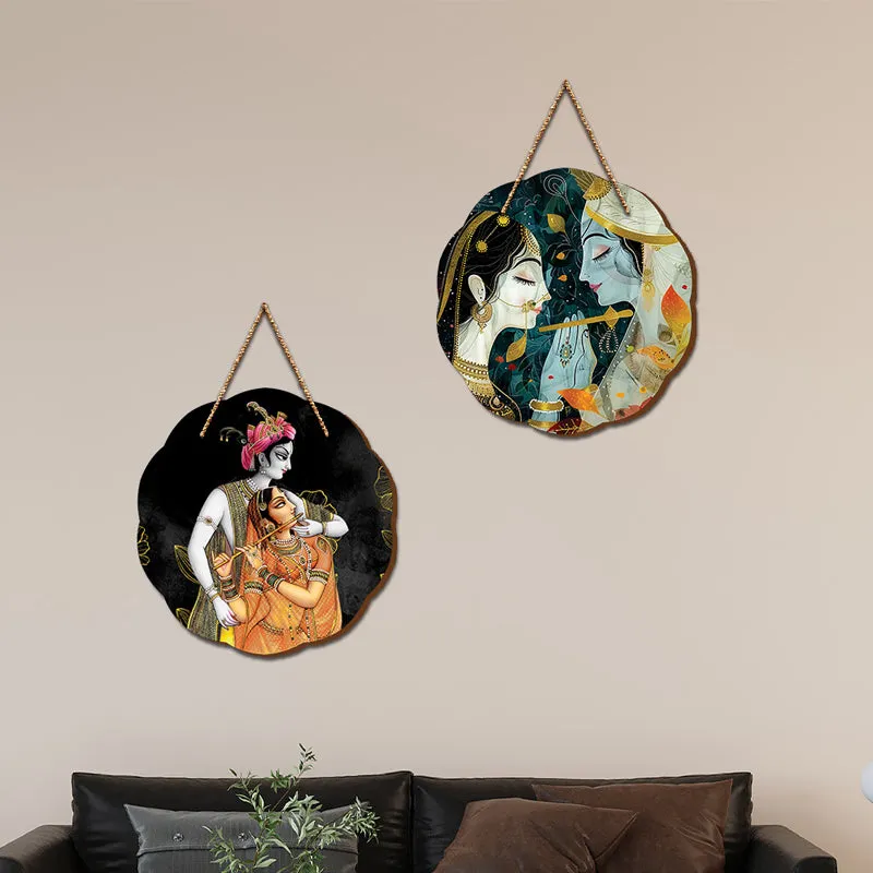 Radhe Shyam Wood MDF Wall Hanging - Set Of Two media 3