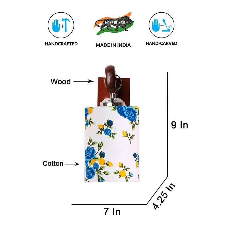 Klarion Printed Wooden Wall Lamp - Blue media 6
