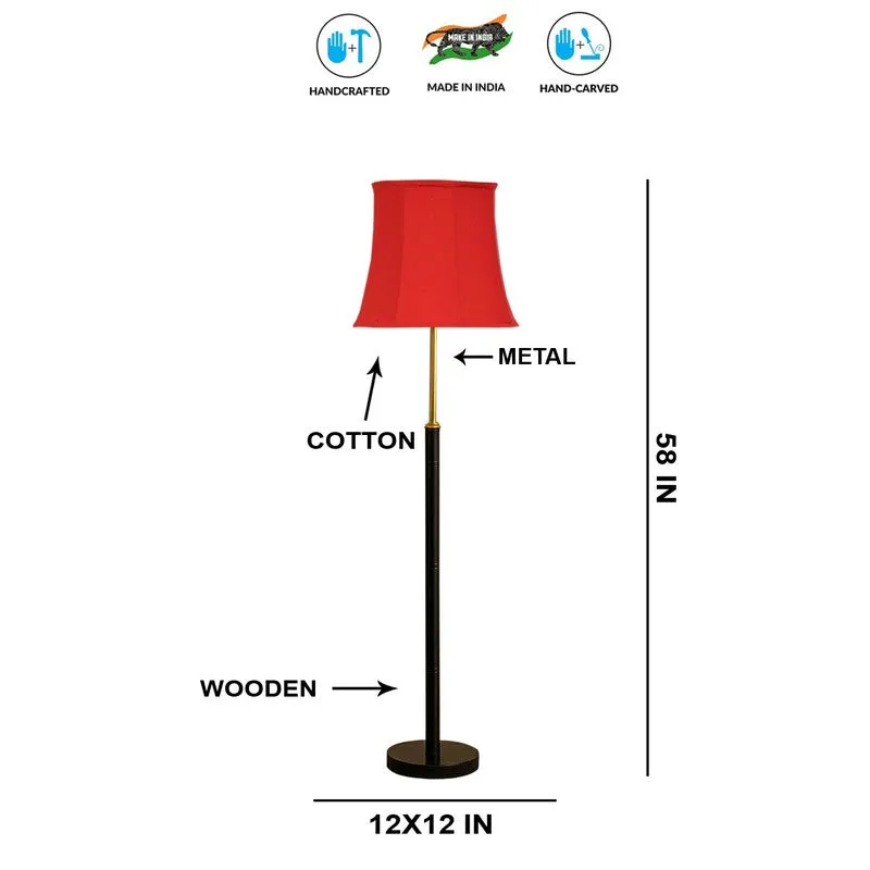 Modern Arc Wooden Floor Lamp - Red media 9