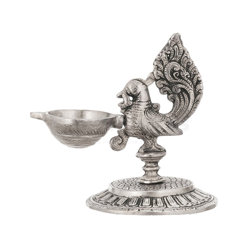 Mayura Silver Finish Metal Diyas - Set Of Two image 7