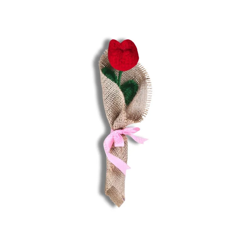 Crochet Handmade Tulip Bouquet - Red media 3