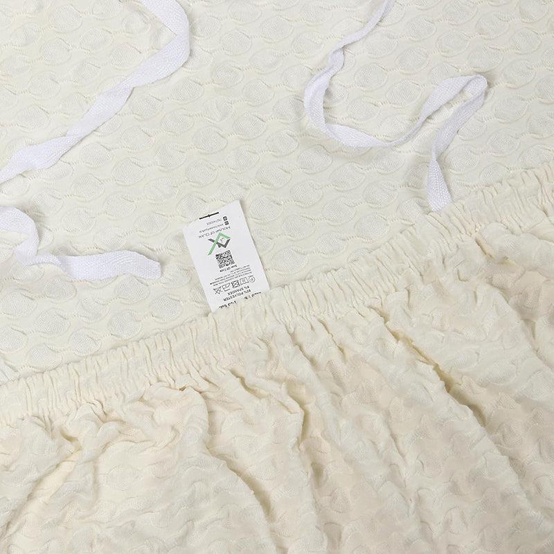 Pearl Cloud Solid Cotton Sofa Cover - Off White media 4