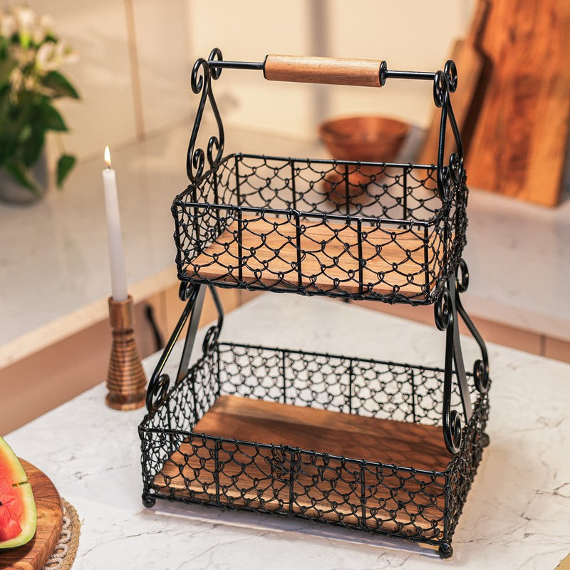 Two-Tier Metal Fruit Basket media 6