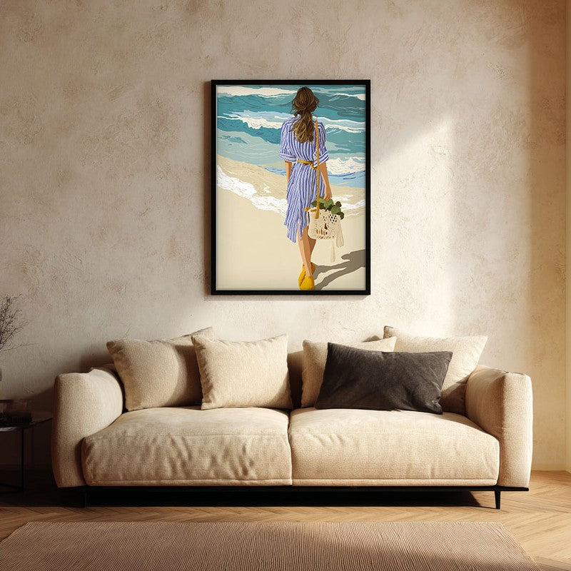 Nerise Travel Illustration Canvas Wall Painting With Black Frame