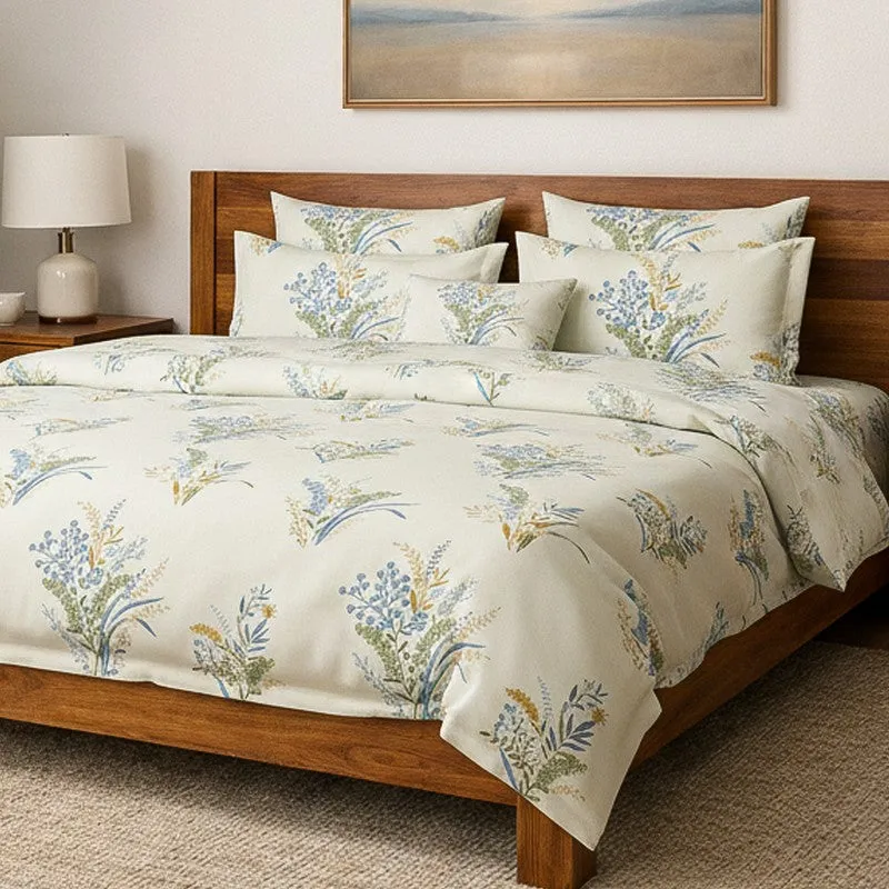 Waterlily White Microfiber Bedsheet - 140 GSM media 3