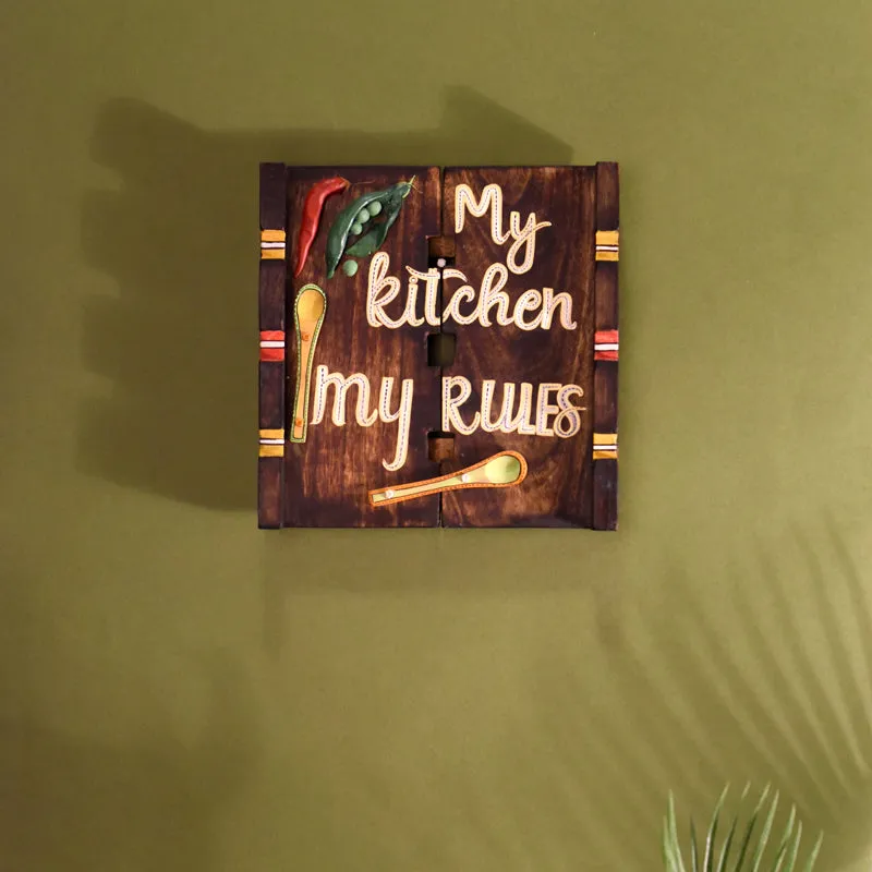 My Kitchen My Rules Wooden Wall Accent media 3