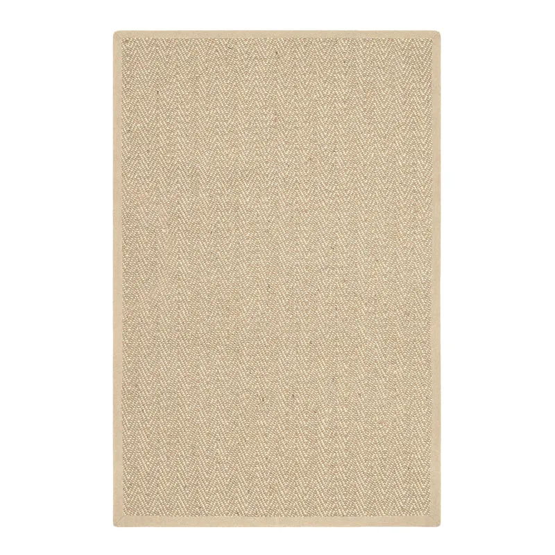 Saral Home ChevronTread Anti-Slip Jute Cotton Area Rug - Beige media 1