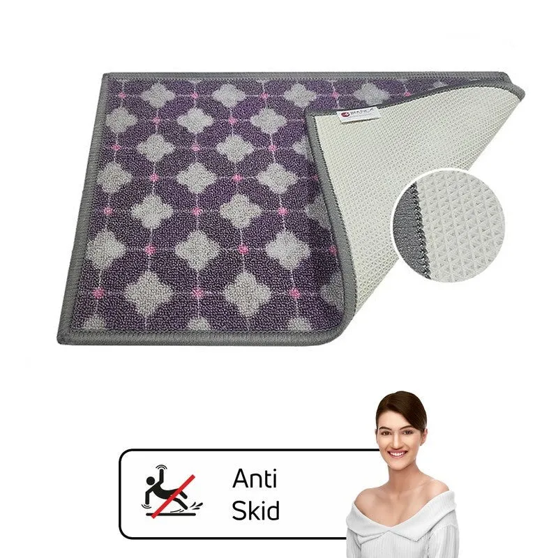 Zylo Geometric Nylon Door Mats - Purple,Grey media 7
