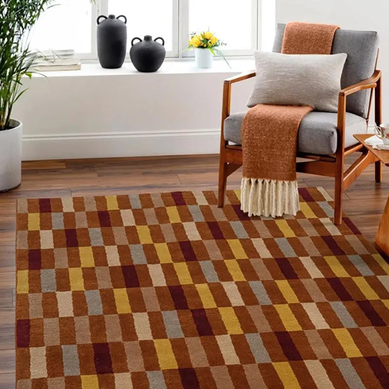 Istari Hand Tufted Geometric Wool & Nylon Carpet - Maroon media 3