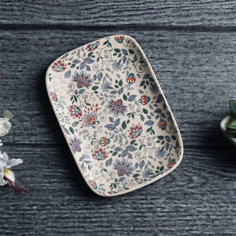 Florence Multicolor Rectangular Stoneware Platter - Set of Two media 3