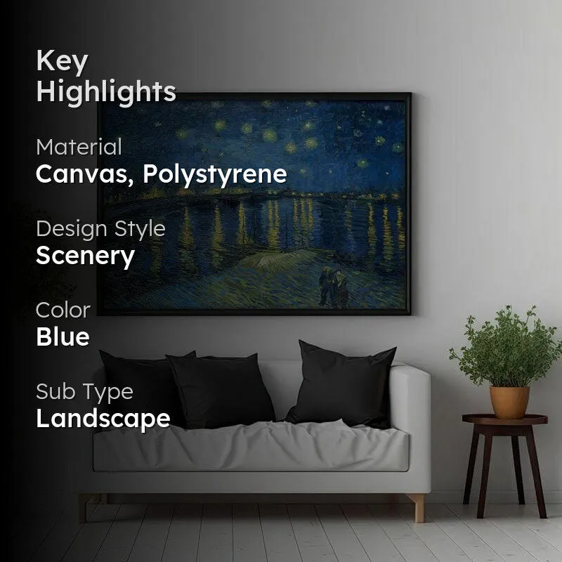 Starry Night Over The Rhone By Vincent Van Gogh - Black Frame media 2