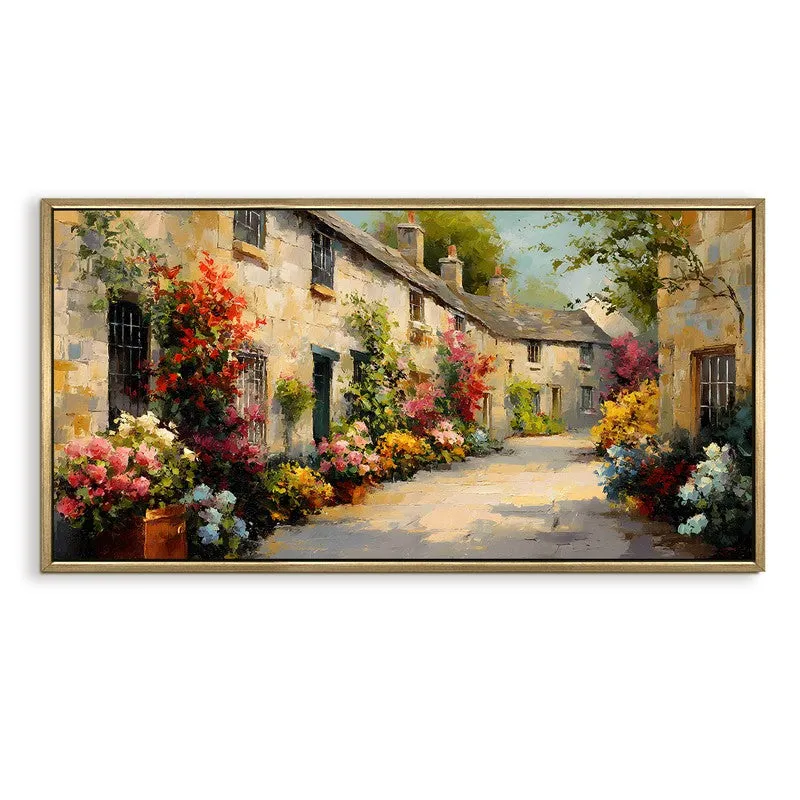 Blossom-Wrapped European Cottage Wall Art media 4