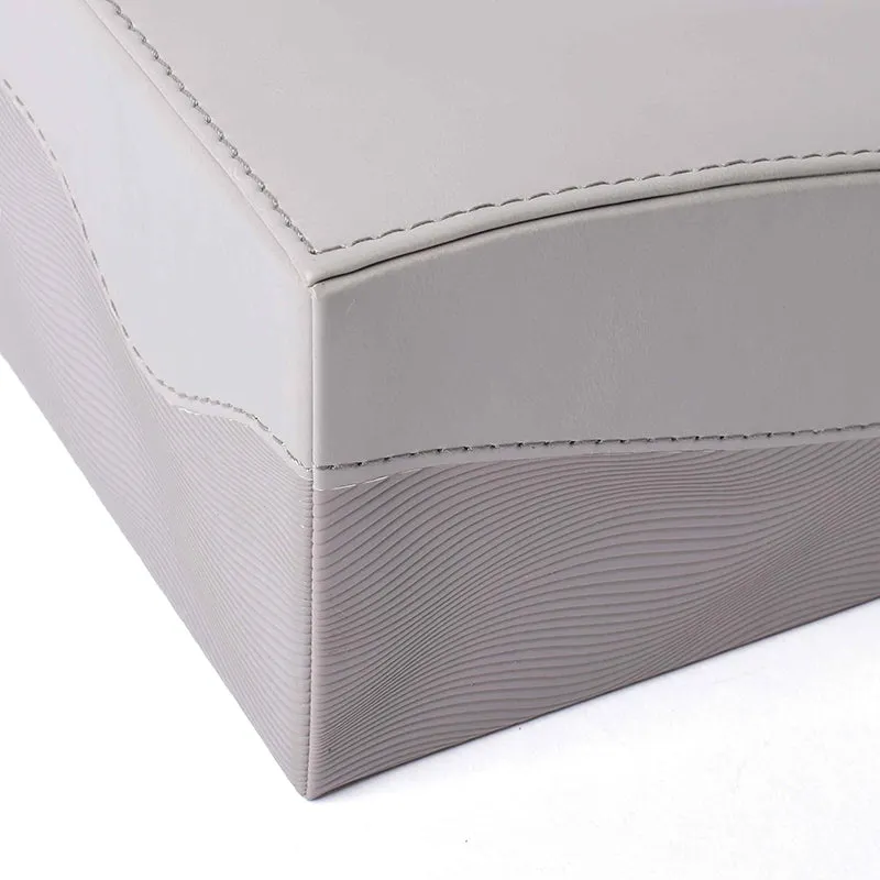 Veltrix Faux Leather Tissue Holder - Grey media 8