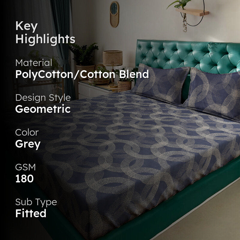 Eneid Fitted Bedsheet - 180 GSM media 2
