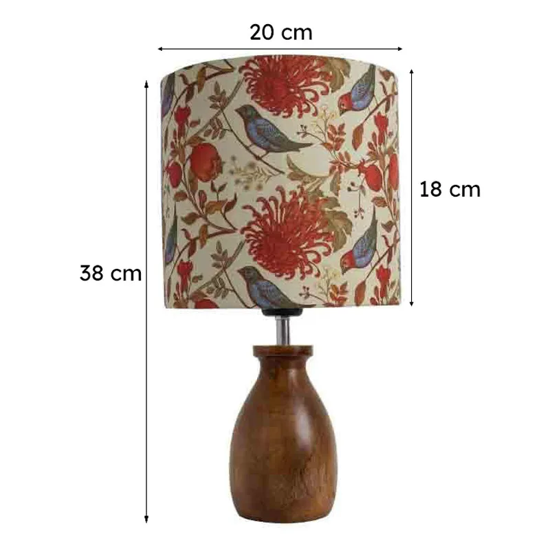 Amber Brown Fabric Table Lamp - Multicolor media 7
