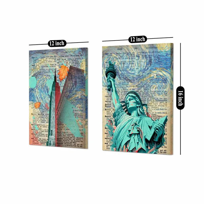 NY Glory Wall Painting - Set Of Two media 5
