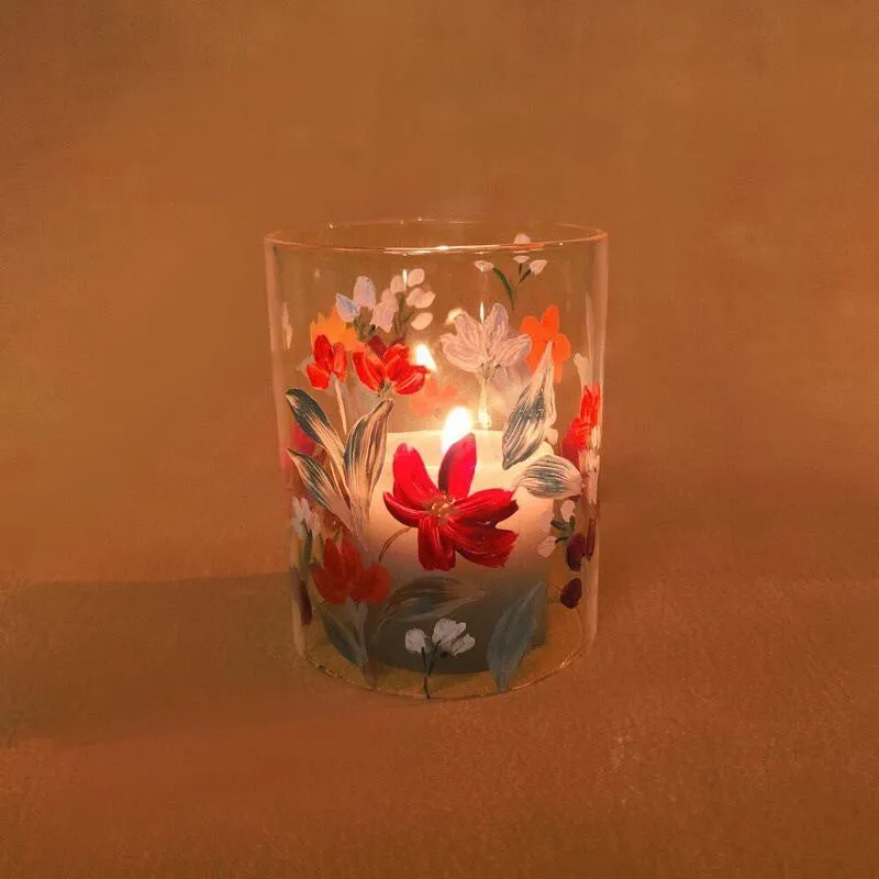 Secret Gardenia Handpainted Tealight Candle Holder media 3