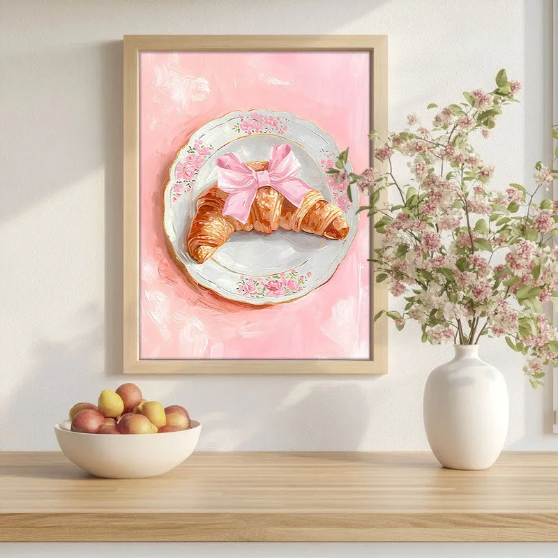 Croissant Bow Archival Canvas Wall Art - Brown media 1