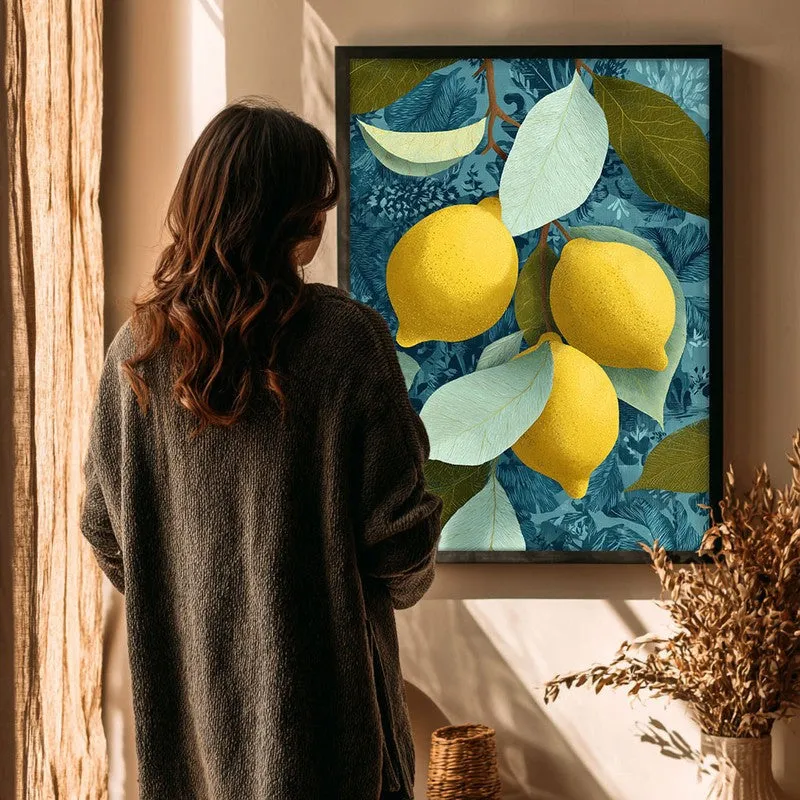 Citrus Burst Canvas Wall Painting - Black Frame media 5
