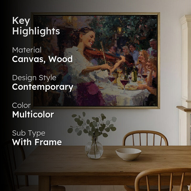 Violin Serenade Canvas Wall Painting With Frame media 2