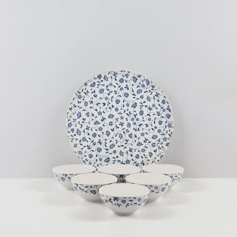Pop Of Blue Dinner Set - 7 Piece Set media 1