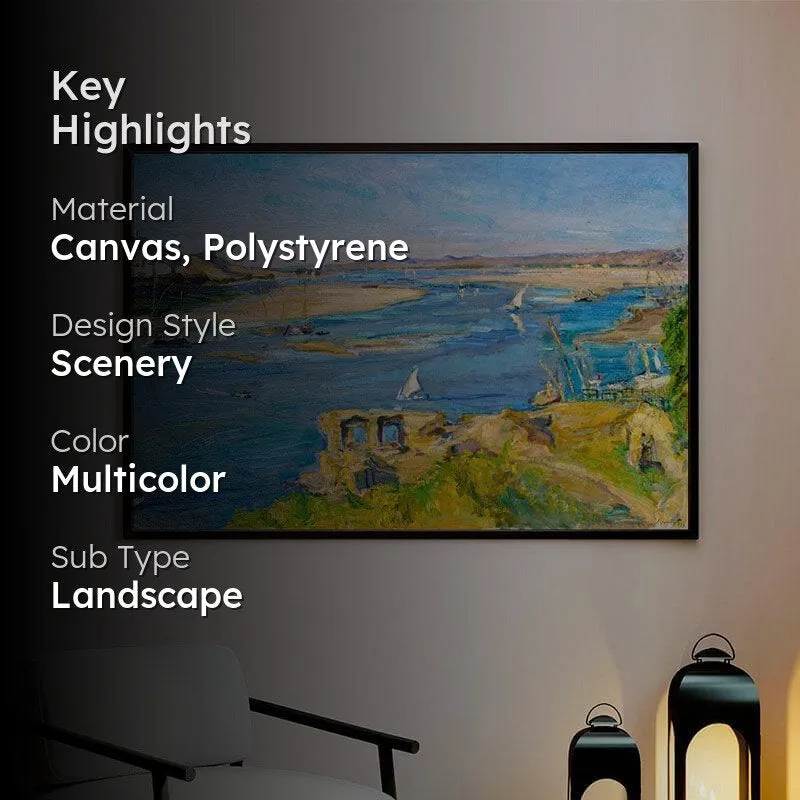 The Nile Canvas Wall Painting - Black Frame media 2