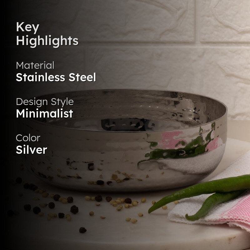 Vintage Charm Hammered Snack Bowl (500 ML) - Set Of Two media 2