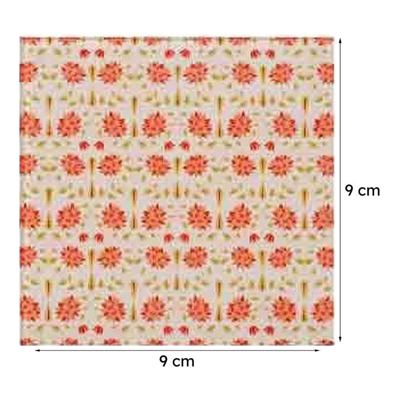Magnate Mughal Floral White Square Coaster - Set Of Four media 5