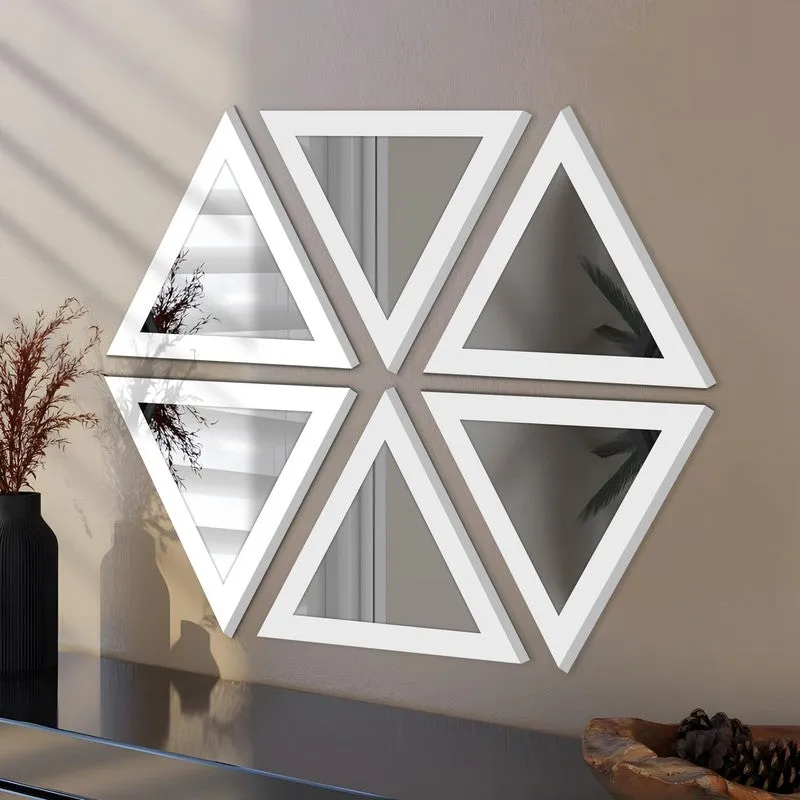 TriAxis Reflector Wall Mirrors (White) - Set Of Six media 5