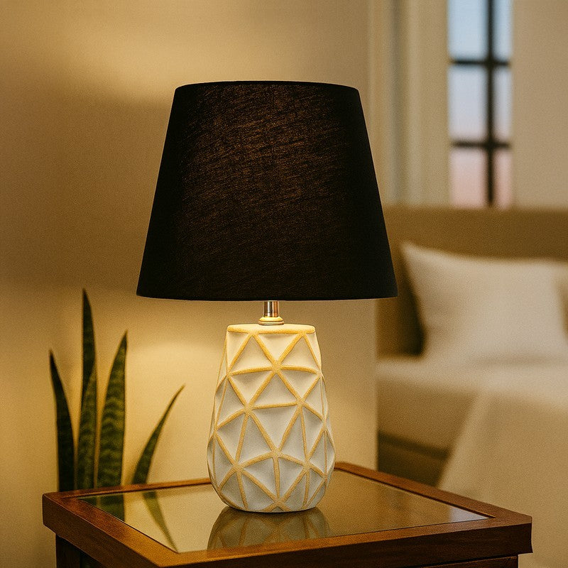 VividGlow Transform Ceramic Table Lamp - Black,White
