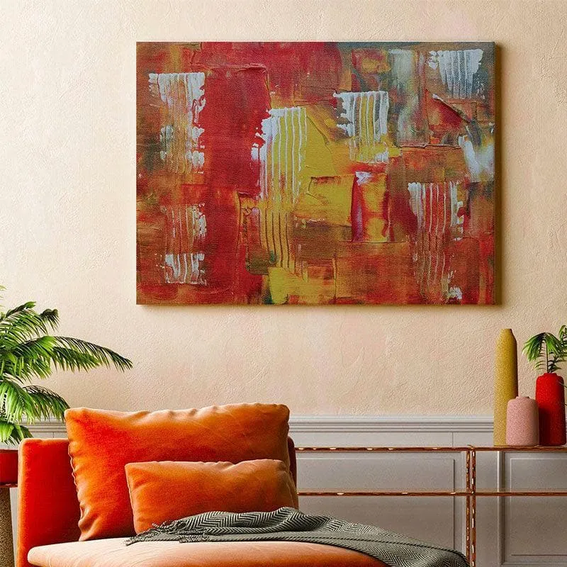 Crimson Abstract Canvas Wall Painting - Gallery Wrap media 3