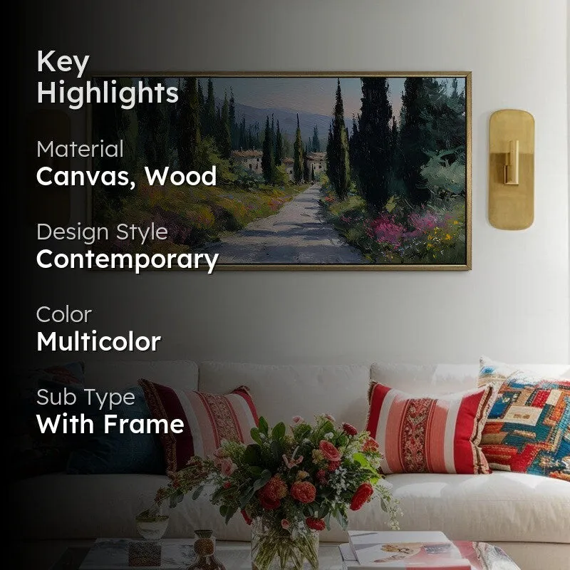 Hilltop Calm Canvas Wall Painting With Frame media 2