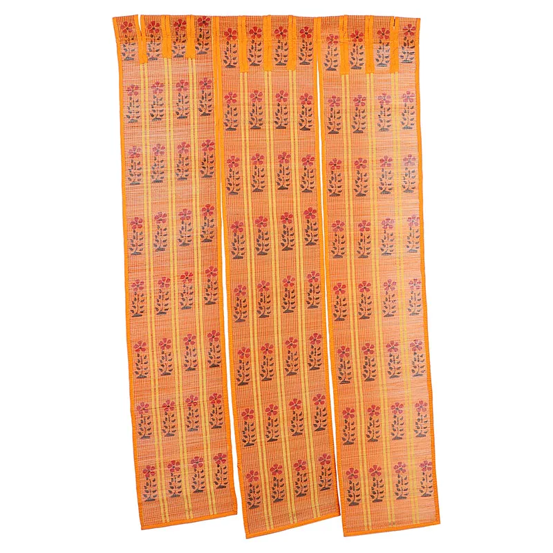 Forest Flow Three Panel Bamboo Curtain - Orange media 3