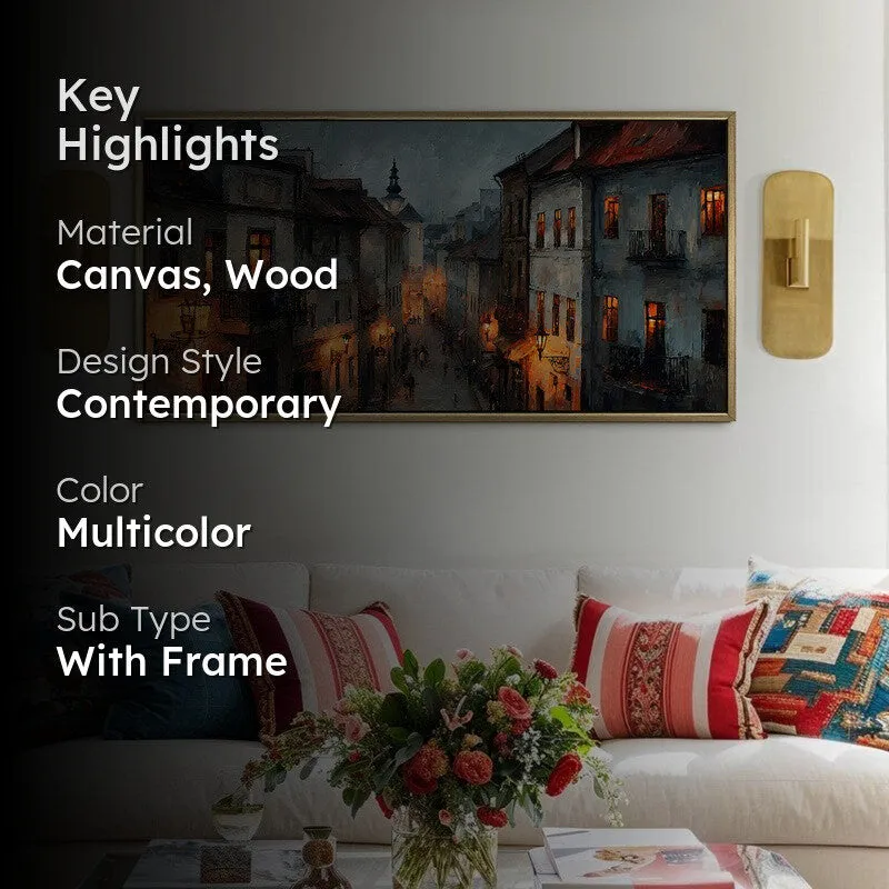 Dusklit Way Canvas Wall Painting With Frame media 2