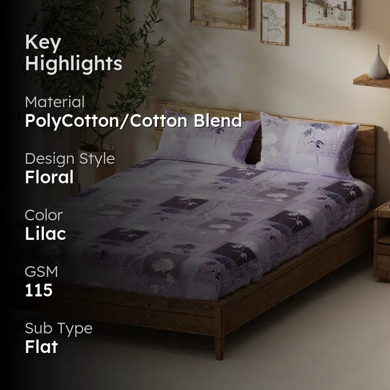 Geynar Bedsheet (Lilac) - 115 GSM media 2