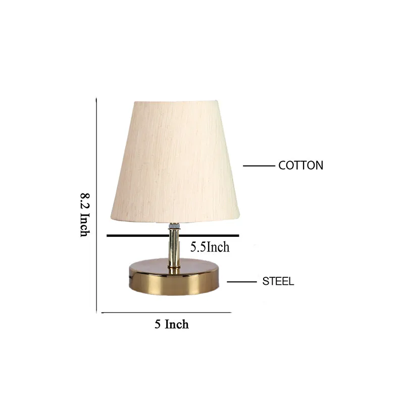 Alba Fabric Table Lamp - White,Gold media 4