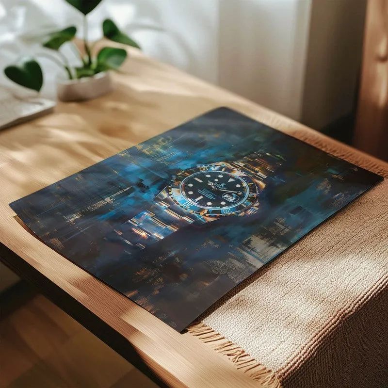 Midnight Timepiece Wall Poster -Blue media 4