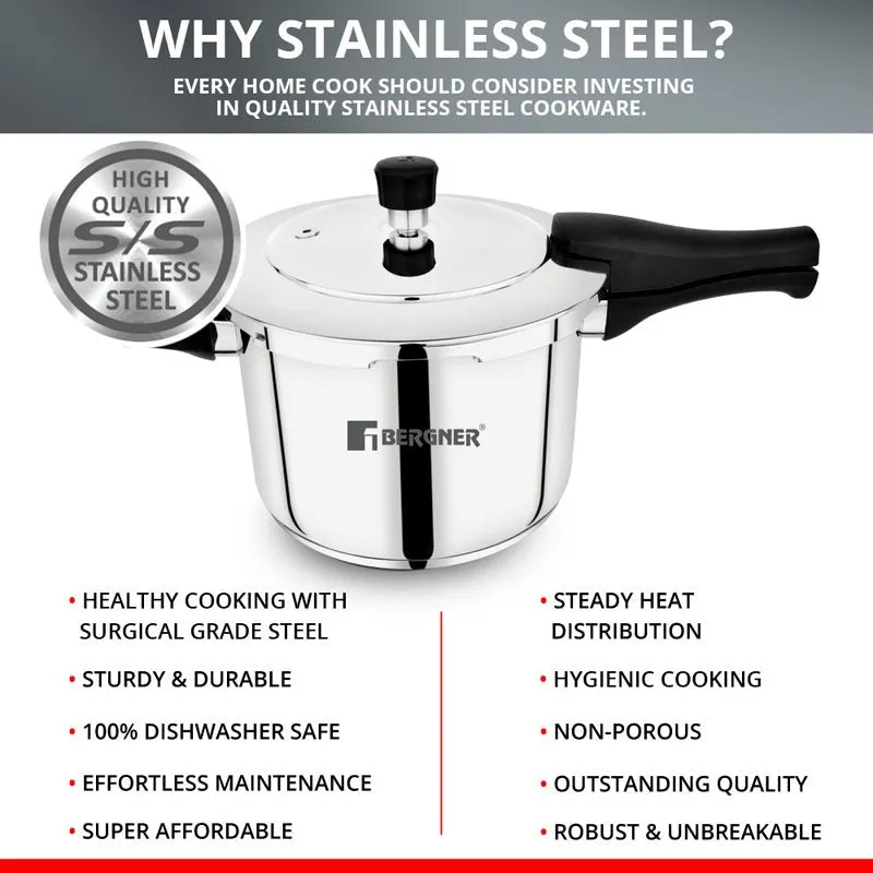 Bergner Edge Induction Safe Pressure Cooker - 2000 ml/16 Inches media 6
