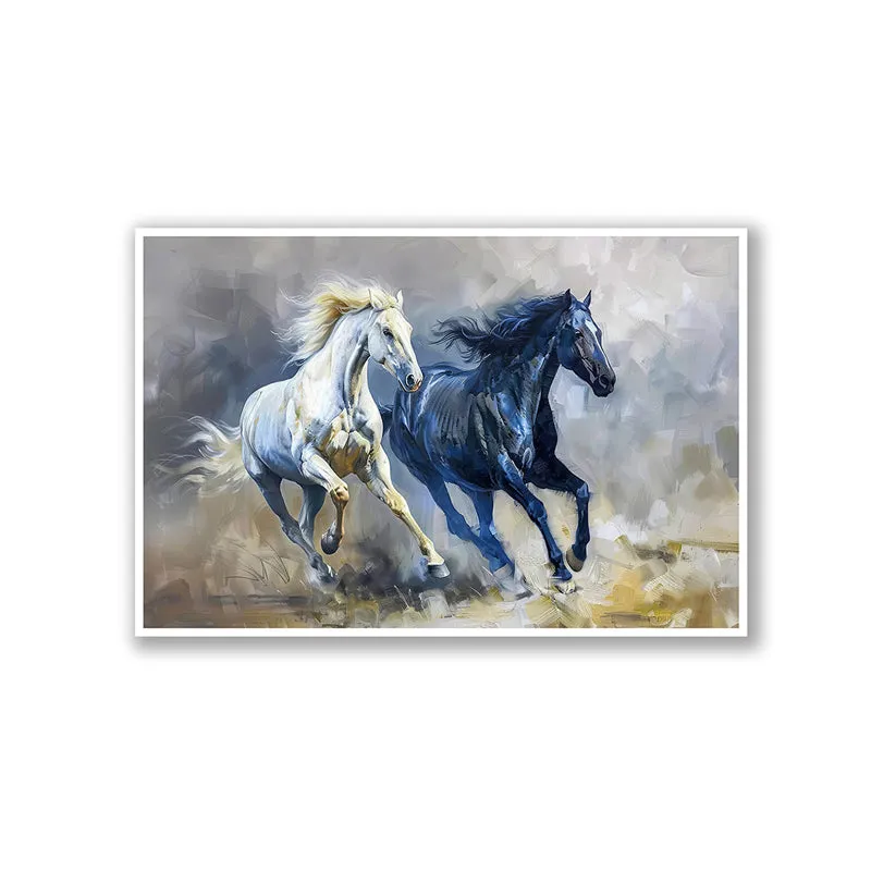 Equine Duality Wall Art with White Frame media 3