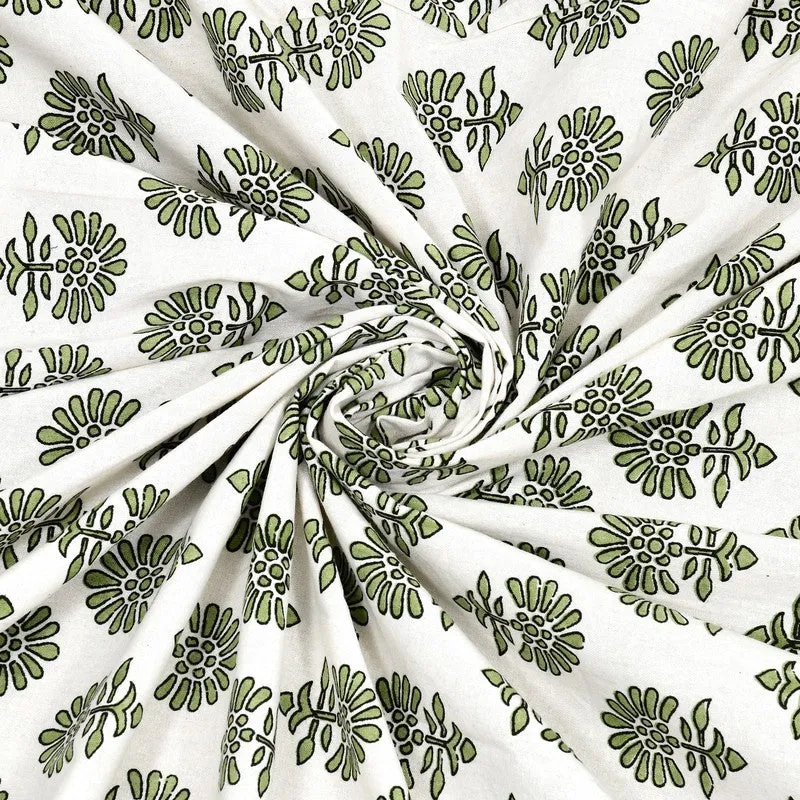 Designio Cotton Bedsheet (Green,White) - 240 TC media 5