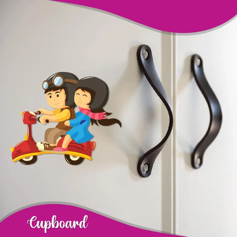 Couple Scooter Ride Fridge Magnet media 6