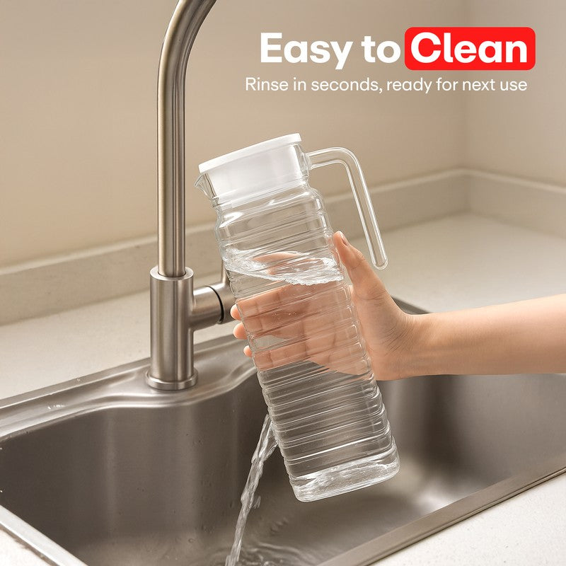 Rioware RippleFlow Ribbed Glass Jug - 1100 ML media 6