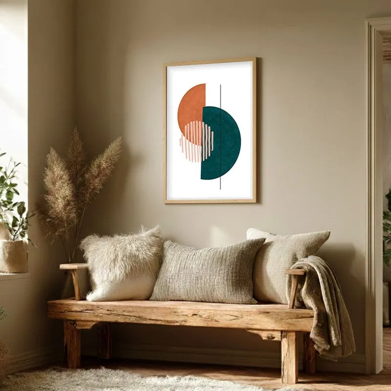 Linear Phase Canvas Wall Painting With Brown Frame media 3
